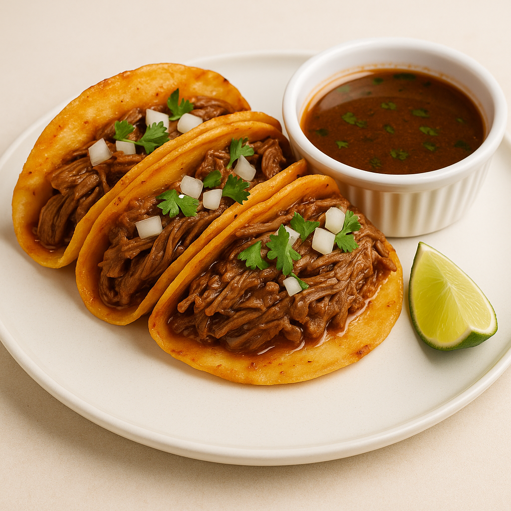 Birria Tacos With Consommé – ATAA Cooks It All Signature Dish
